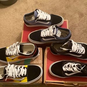 3 pairs of vans
